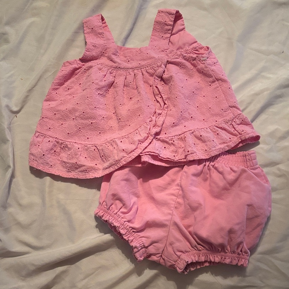 Wonder Nation Pink Eyelet Diaper Cover Set
